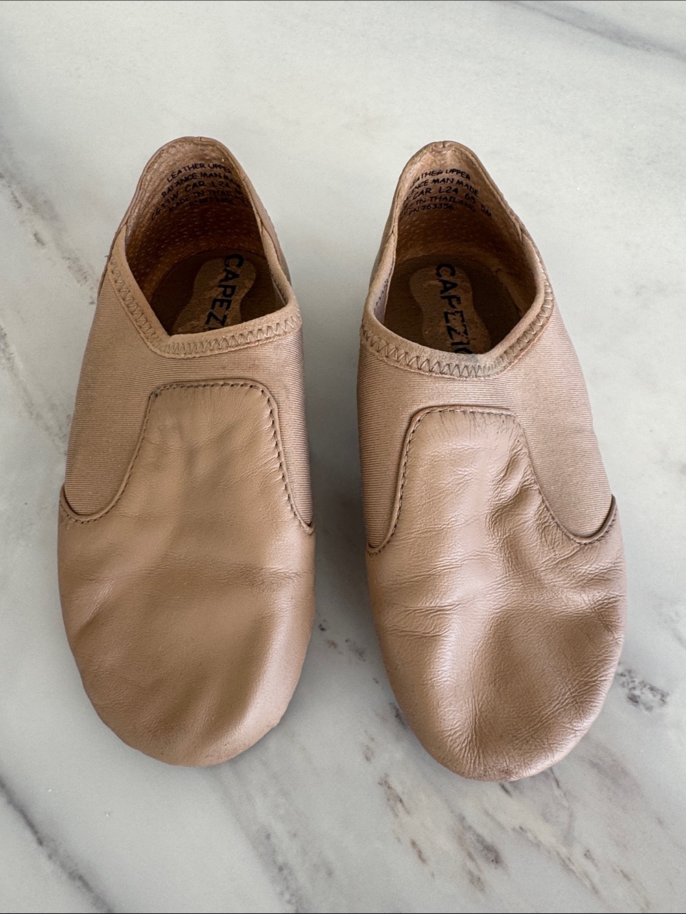 Capezio Kids Slip-On Jazz Dance Shoes in Tan